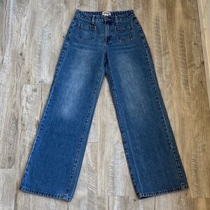Guess Originals High Waisted Wide Leg Blue Jeans